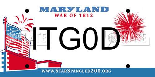ITG0D Maryland License Plate