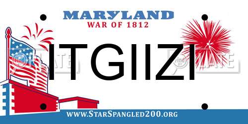 ITGIIZI Maryland License Plate
