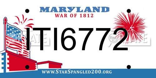 ITI6772 Maryland License Plate