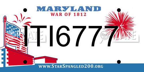 ITI6777 Maryland License Plate