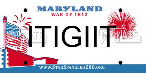 ITIGIIT Maryland License Plate