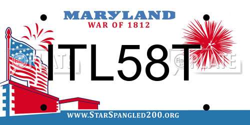 ITL58T Maryland License Plate