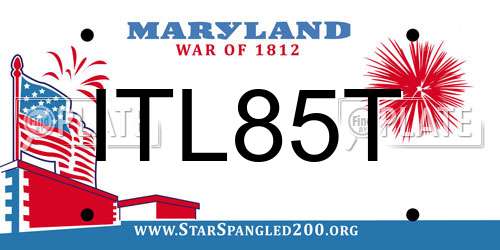ITL85T Maryland License Plate