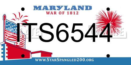 ITS6544 Maryland License Plate