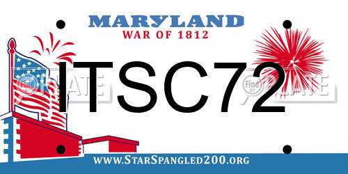ITSC72 Maryland License Plate