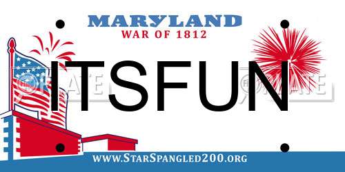 ITSFUN Maryland License Plate