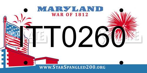 ITT0260 Maryland License Plate