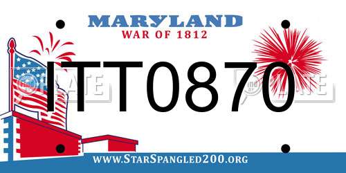 ITT0870 Maryland License Plate