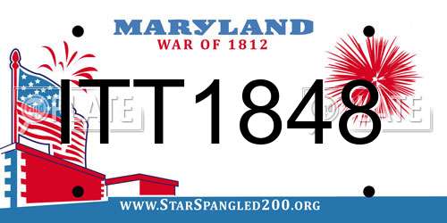 ITT1848 Maryland License Plate