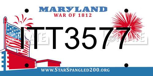 ITT3577 Maryland License Plate
