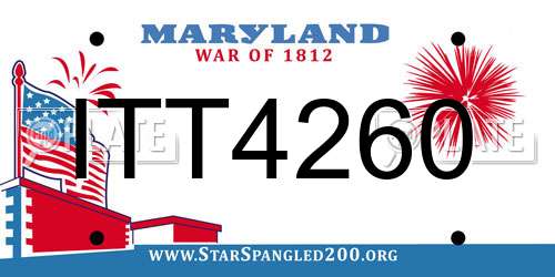 ITT4260 Maryland License Plate