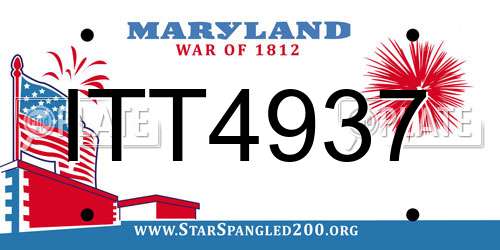 ITT4937 Maryland License Plate