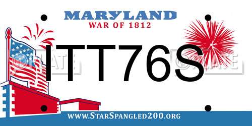 ITT76S Maryland License Plate