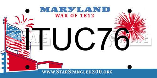 ITUC76 Maryland License Plate