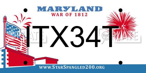 ITX34T Maryland License Plate