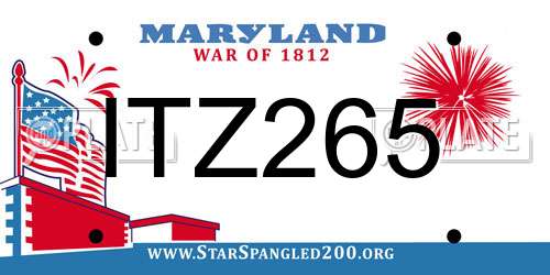 ITZ265 Maryland License Plate