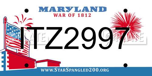 ITZ2997 Maryland License Plate