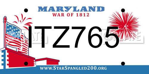 ITZ765 Maryland License Plate
