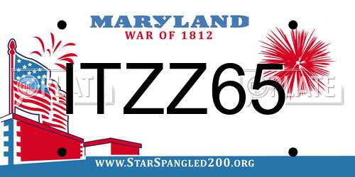ITZZ65 Maryland License Plate