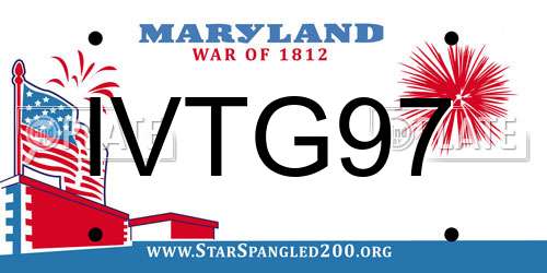 IVTG97 Maryland License Plate