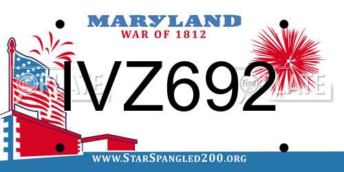 IVZ692 Maryland License Plate