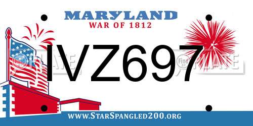 IVZ697 Maryland License Plate