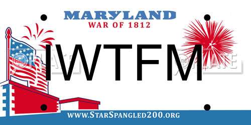 IWTFM Maryland License Plate