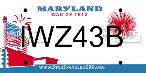 IWZ43B Maryland License Plate