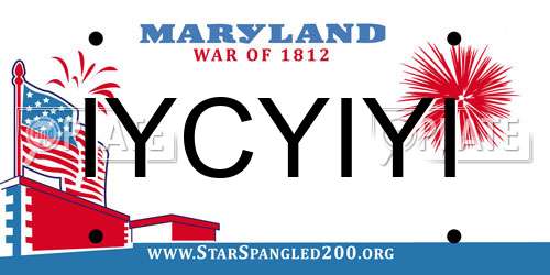 IYCYIYI Maryland License Plate