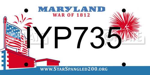 IYP735 Maryland License Plate