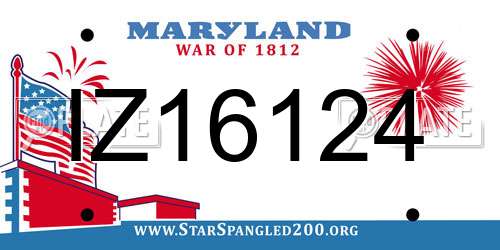 IZ16124 Maryland License Plate