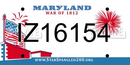 IZ16154 Maryland License Plate