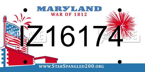 IZ16174 Maryland License Plate