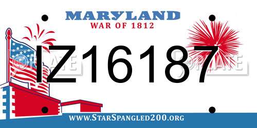 IZ16187 Maryland License Plate