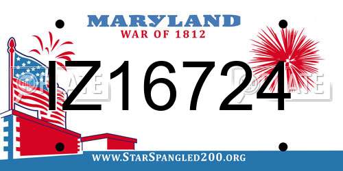IZ16724 Maryland License Plate