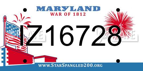 IZ16728 Maryland License Plate