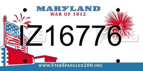 IZ16776 Maryland License Plate