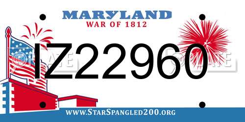 IZ22960 Maryland License Plate