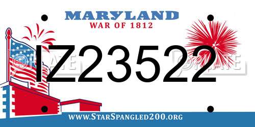 IZ23522 Maryland License Plate