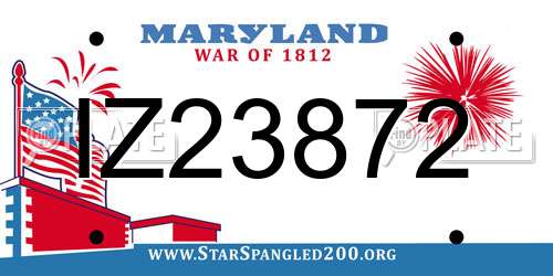 IZ23872 Maryland License Plate