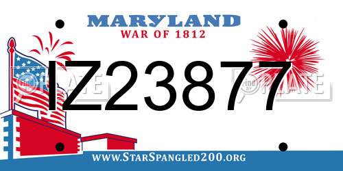 IZ23877 Maryland License Plate