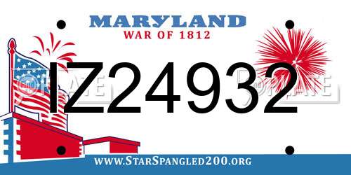 IZ24932 Maryland License Plate