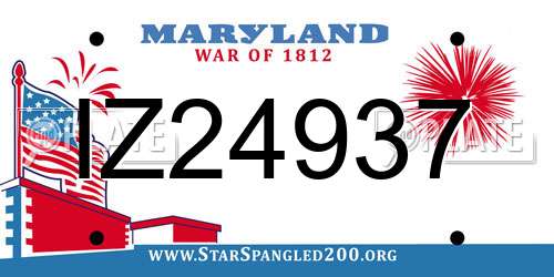 IZ24937 Maryland License Plate