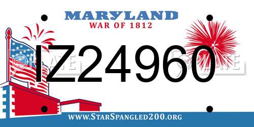 IZ24960 Maryland License Plate
