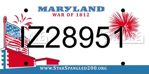 IZ28951 Maryland License Plate