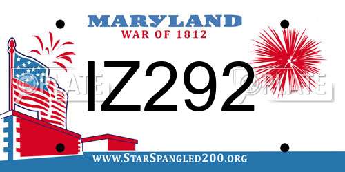 IZ292 Maryland License Plate