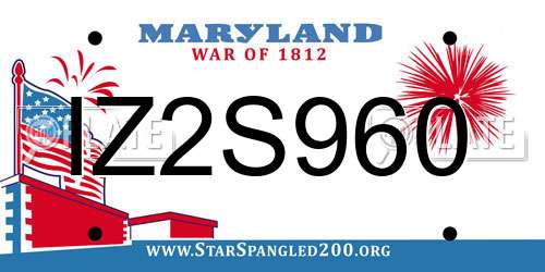 IZ2S960 Maryland License Plate