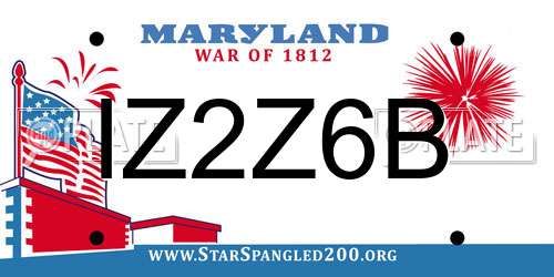 IZ2Z6B Maryland License Plate