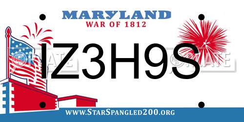 IZ3H9S Maryland License Plate