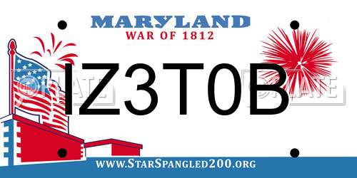 IZ3T0B Maryland License Plate
